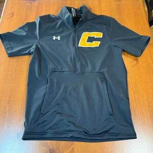 Under Armour Pullover Short Sleeve Jacket‎ Black Athletic Mens Small